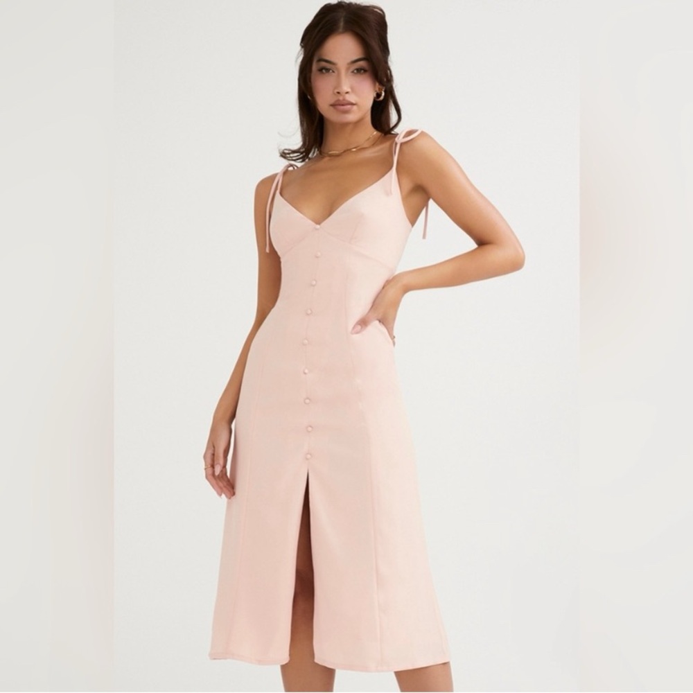 House of CB Pink Sleeveless Sundress with Slit